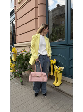 Жіноча сумка багет 26-01 пудрова замшева