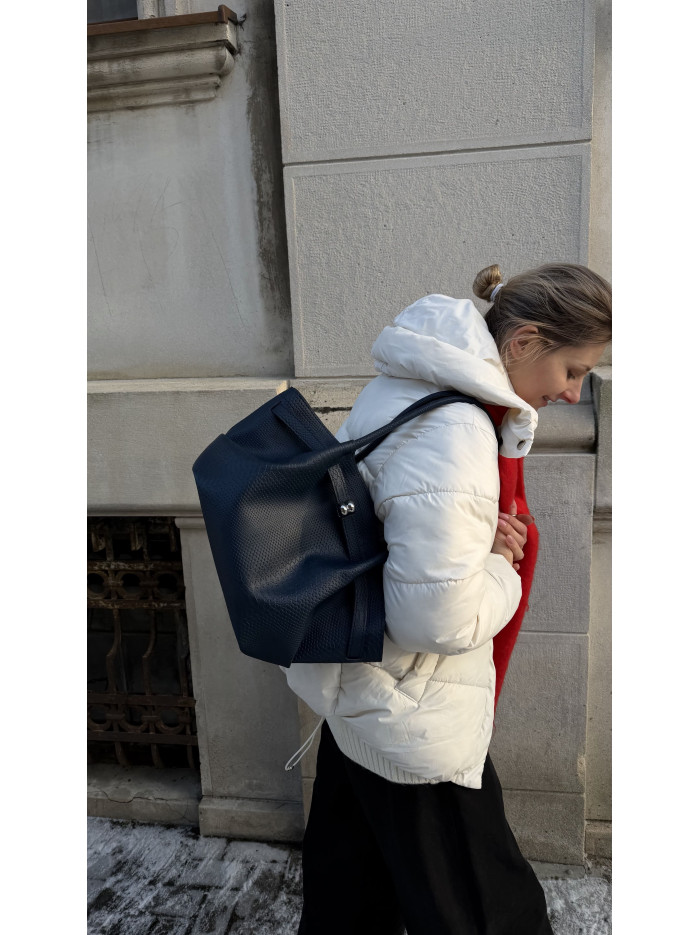 Жіноча сумка шопер 26-06 синя кроко