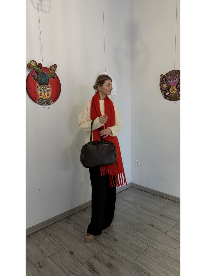 Жіноча сумка шопер шоколадна 26-08