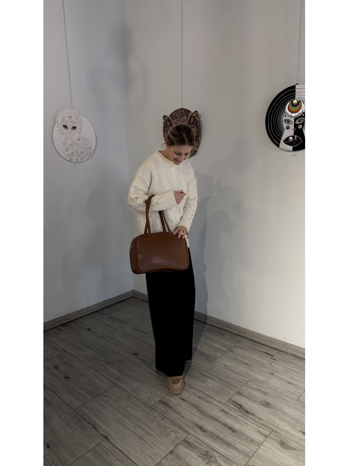 Жіноча сумка шопер карамельна 26-08