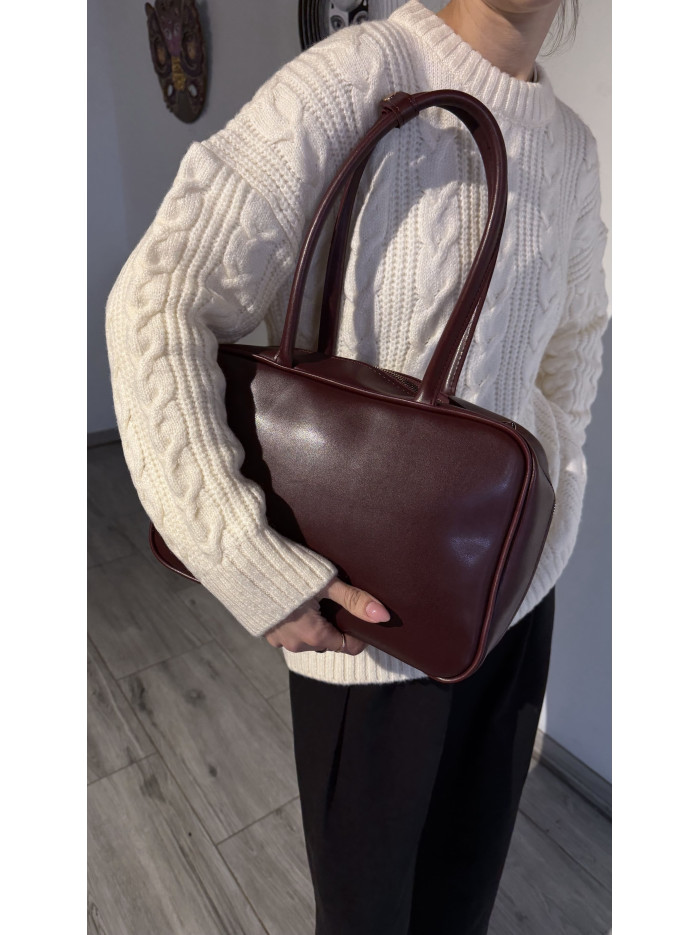 Жіноча сумка шопер бордова 26-08