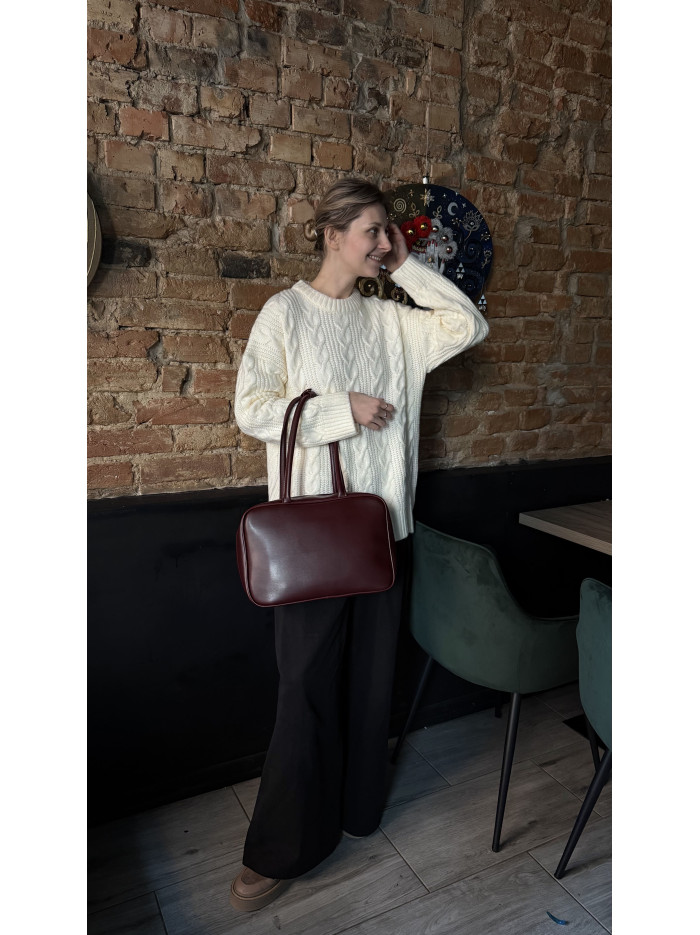 Жіноча сумка шопер бордова 26-08