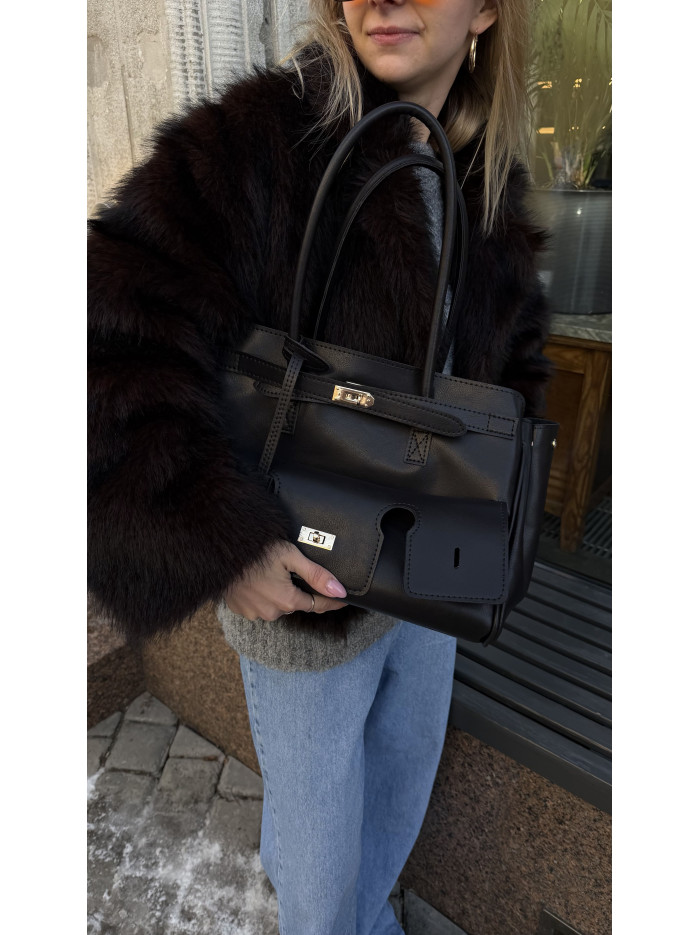 Жіноча сумка шопер 26-10 чорна