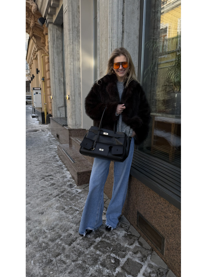 Жіноча сумка шопер 26-10 чорна