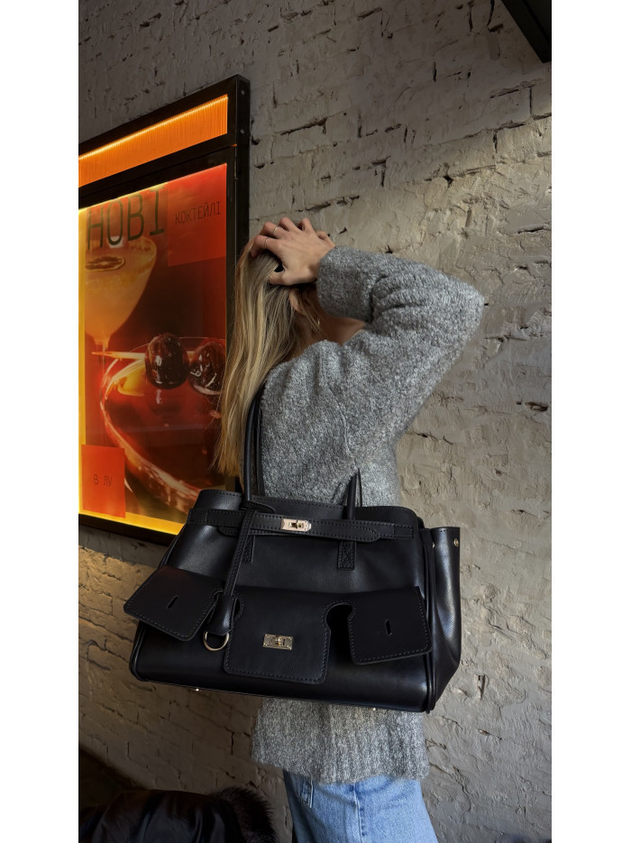 Жіноча сумка шопер 26-10 чорна