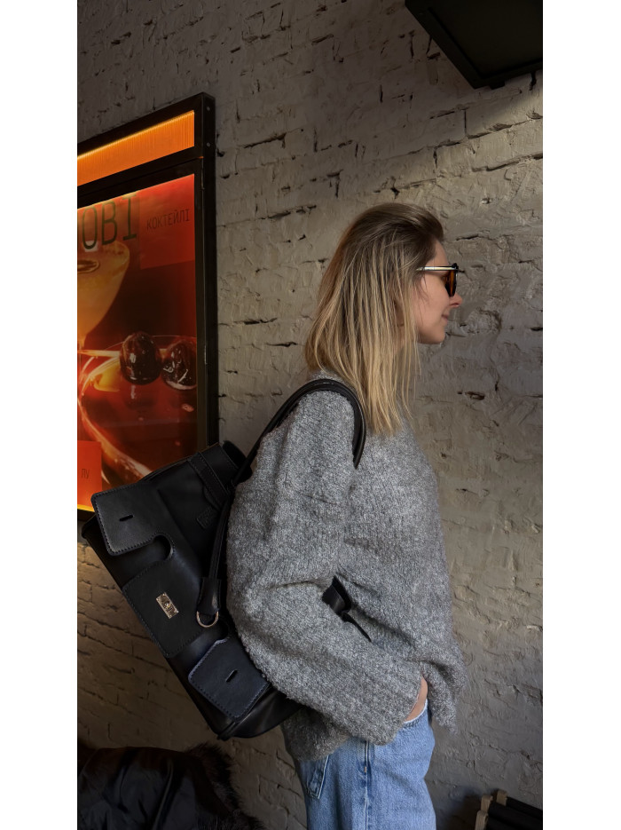 Жіноча сумка шопер 26-10 чорна