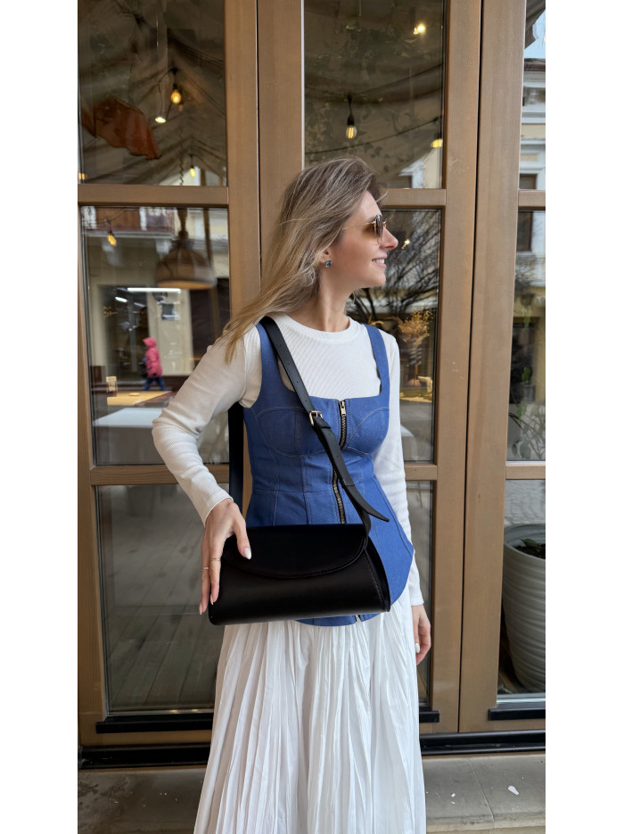 Жіноча сумка крос боді чорна 26-12