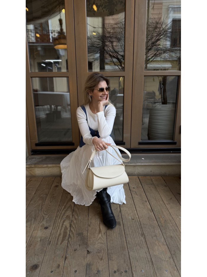 Жіноча сумка крос боді молочна 26-12