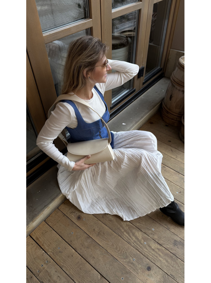 Жіноча сумка крос боді молочна 26-12