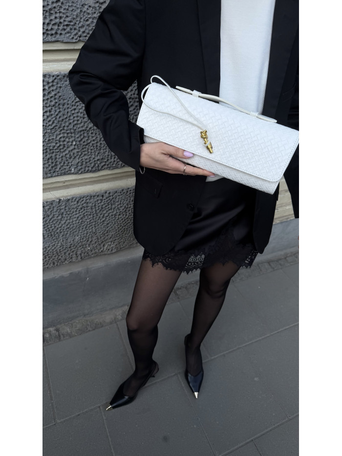 Жіноча сумка клатч біла 26-15