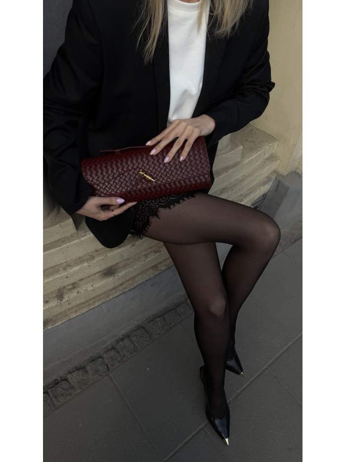 Жіноча сумка клатч бордова 26-15