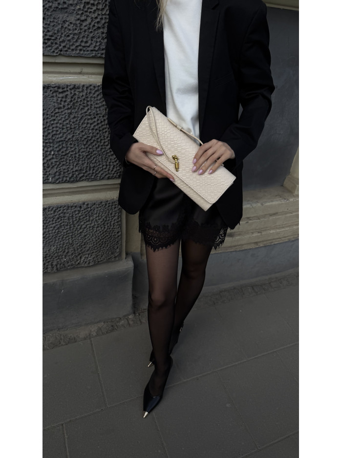 Жіноча сумка клатч молочна 26-15