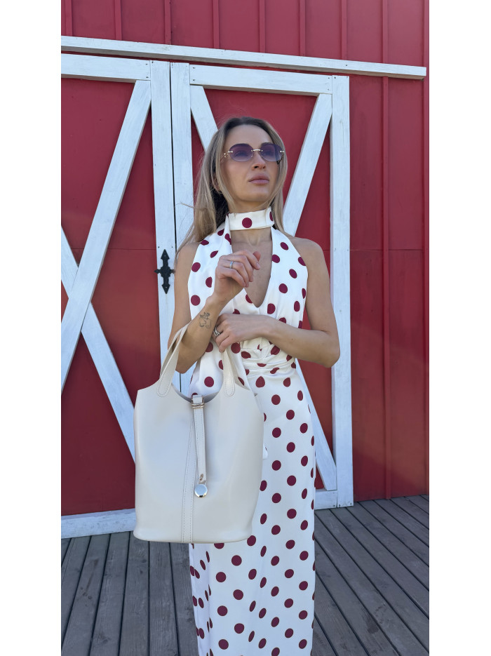 Жіноча сумка шопер 26-16 молочна