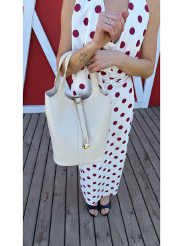 Жіноча сумка шопер 26-16 молочна