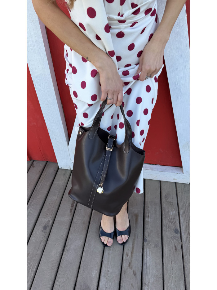 Жіноча сумка шопер 26-16 шоколадна