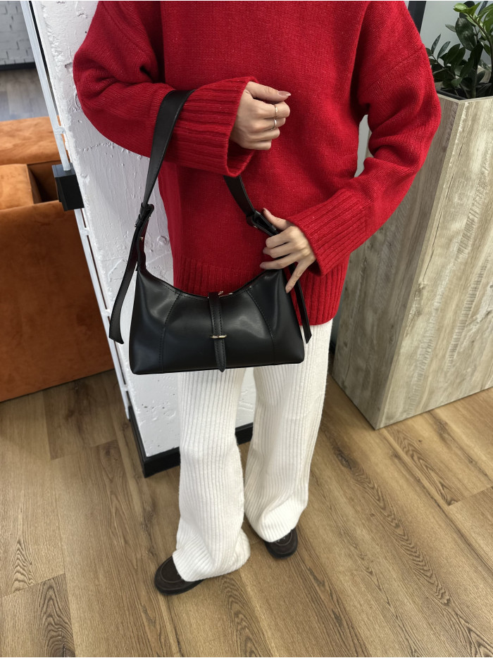 Жіноча сумка багет 26-66 чорна