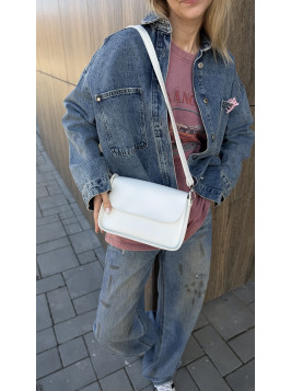 Жіноча сумка крос боді біла 63-21
