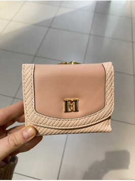 Жіночий гаманець плетений пудра