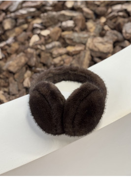 Навушники мехові шоколадні